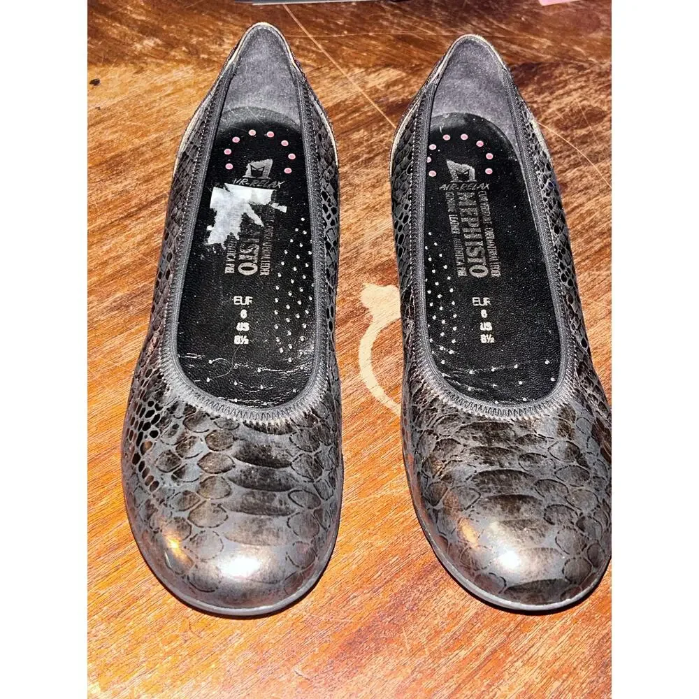 Mephisto Emilie Brown Bronze Velvet Leather Ballet Flats Comfort Shoes US 8.5